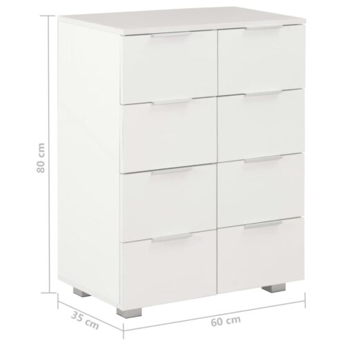 Sideboard High Gloss White 60x35x80cm Engineered Wood - Image 9