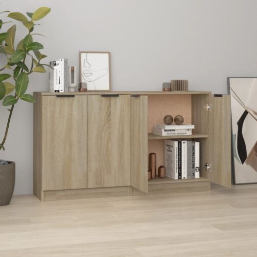 2pcs Wooden Sideboard Buffet Cabinet Storage Door Cupboard Shelf Kitchen Table