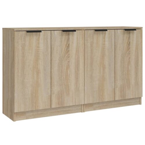 2pcs Wooden Sideboard Buffet Cabinet Storage Door Cupboard Shelf Kitchen Table - Image 2