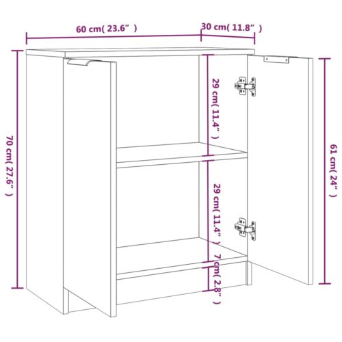 2pcs Wooden Sideboard Buffet Cabinet Storage Door Cupboard Shelf Kitchen Table - Image 6