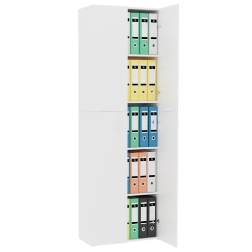 Office Cabinet White 60x32x190cm Engineered Wood - Image 4