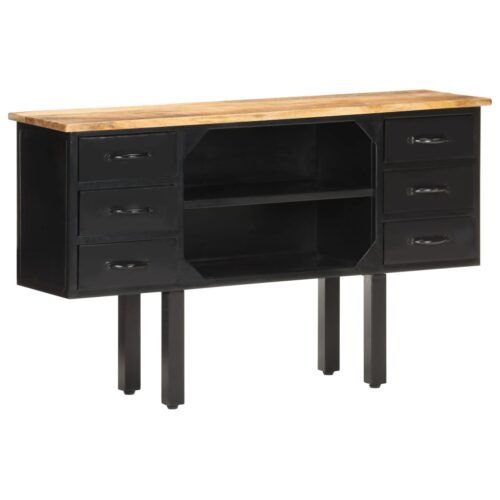 Sideboard 110x30x65cm Solid Rough Mango Wood Steel