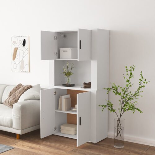 Highboard White Engineered Wood - Image 3