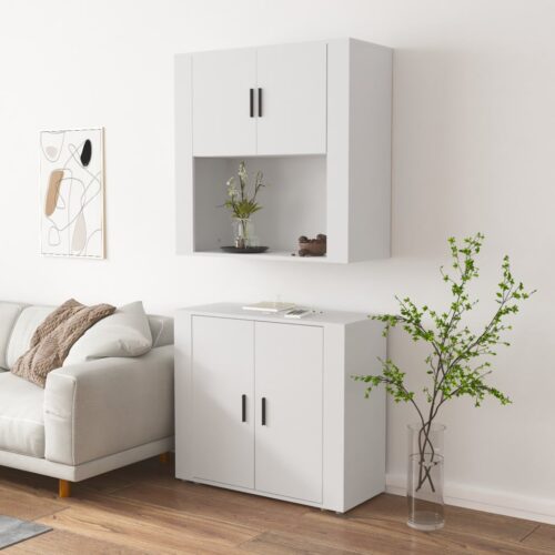 Highboard White Engineered Wood - Image 4