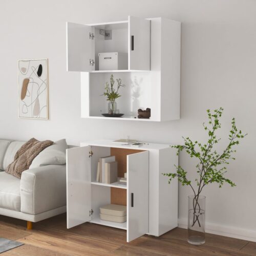 Highboard White Engineered Wood - Image 5