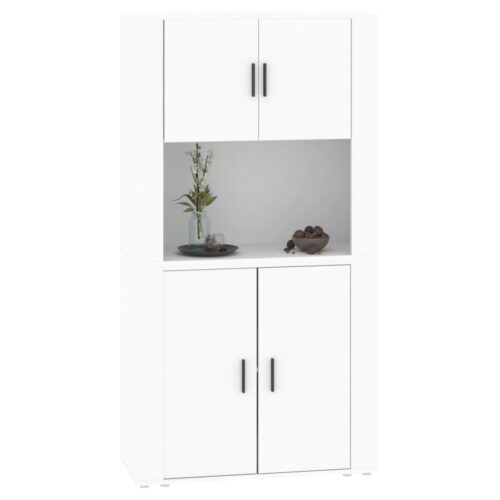 Highboard White Engineered Wood - Image 6