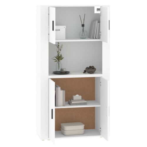 Highboard White Engineered Wood - Image 7