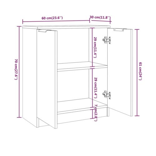 3-Piece Sideboards White Engineered Wood - Image 7