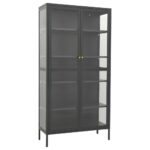 Display Cabinet Anthracite 90x40x180cm Steel Tempered Glass
