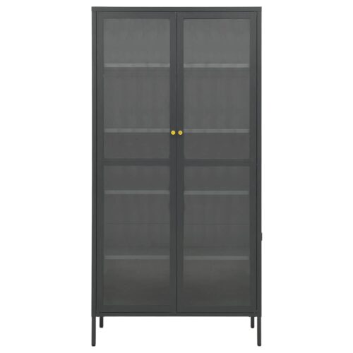 Display Cabinet Anthracite 90x40x180cm Steel Tempered Glass - Image 4