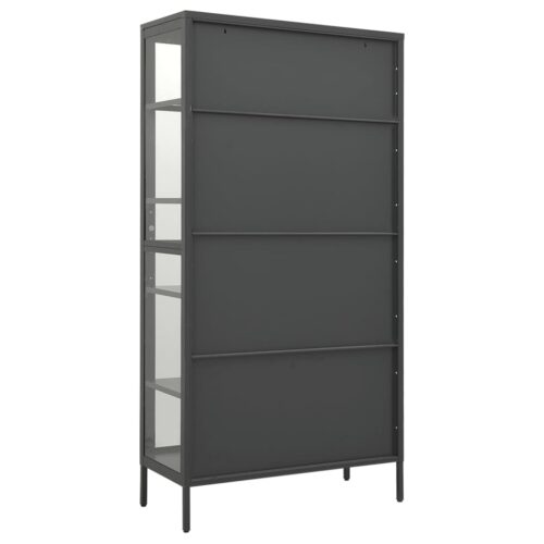 Display Cabinet Anthracite 90x40x180cm Steel Tempered Glass - Image 6