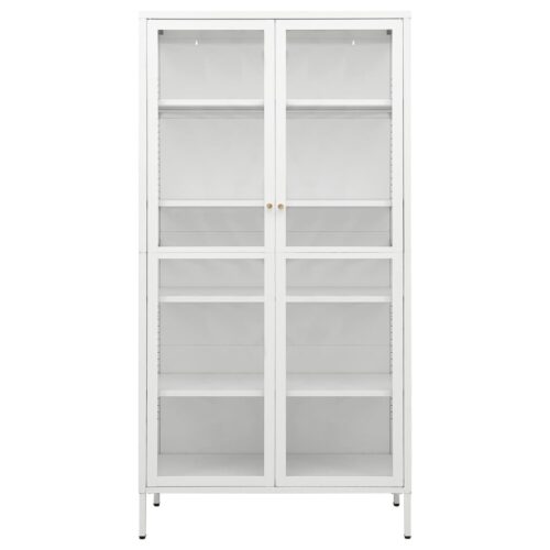 Display Cabinet White 90x40x180cm Steel Tempered Glass - Image 3