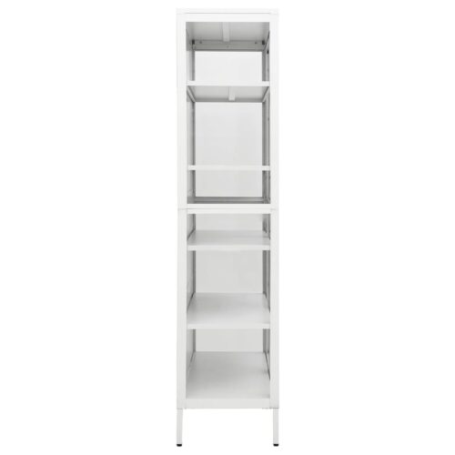 Display Cabinet White 90x40x180cm Steel Tempered Glass - Image 4