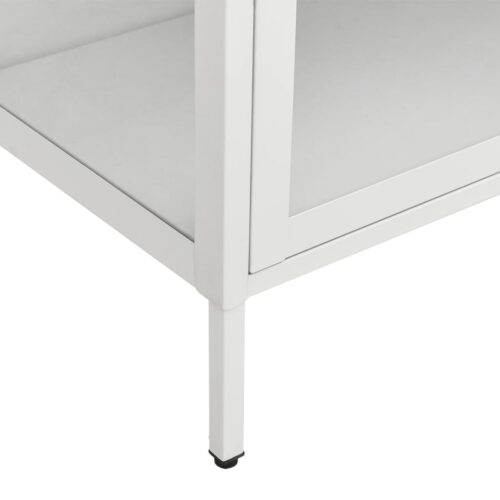 Display Cabinet White 90x40x180cm Steel Tempered Glass - Image 8