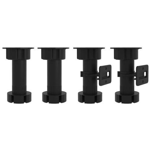 4-Piece Kitchen Cabinet Set Black Engineered Wood - Image 7