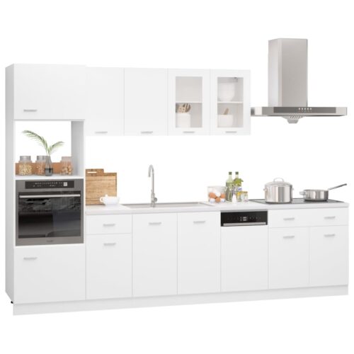 7-Piece Kitchen Cabinet Set White Engineered Wood - Image 2