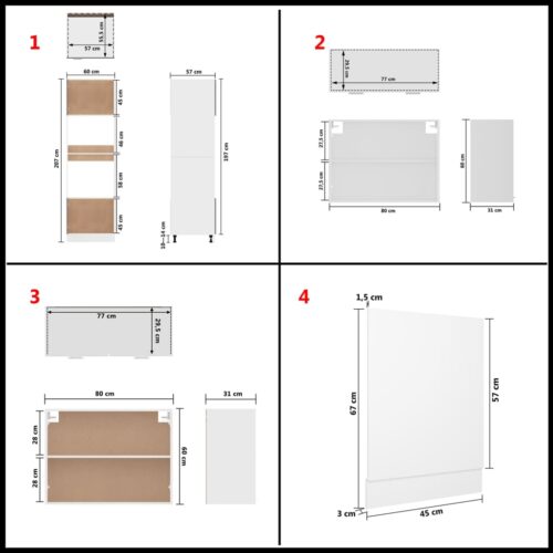 7-Piece Kitchen Cabinet Set White Engineered Wood - Image 10