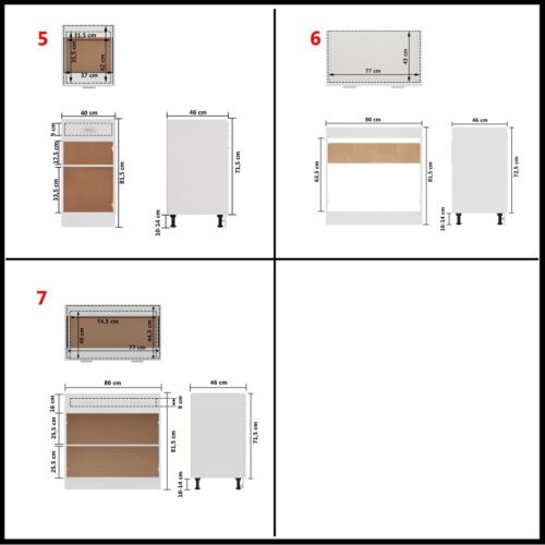7-Piece Kitchen Cabinet Set White Engineered Wood - Image 11