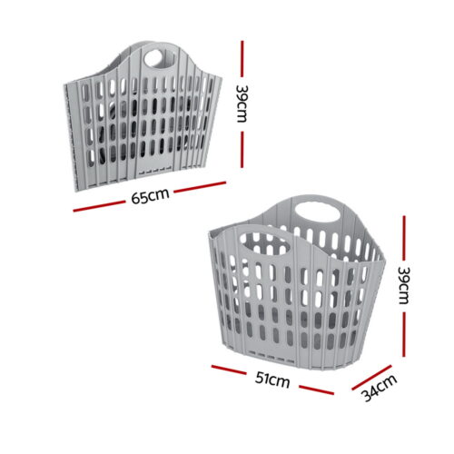 Artiss Laundry Basket Hamper Large Foldable Washing Clothes Storage Organiser - Image 2