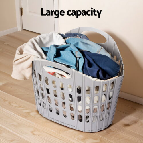 Artiss Laundry Basket Hamper Large Foldable Washing Clothes Storage Organiser - Image 4