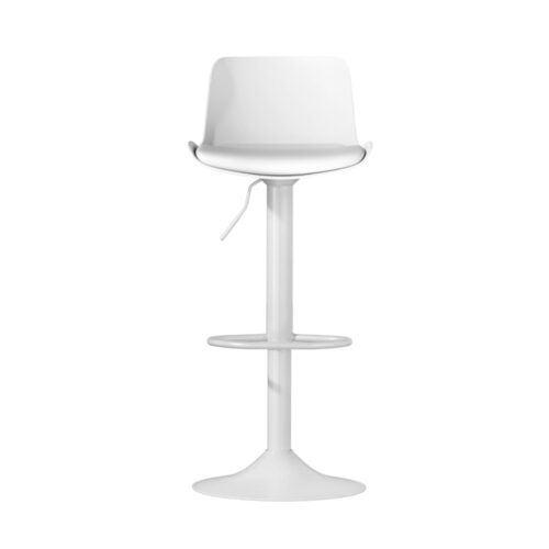 Artiss Bar Stools Kitchen Swivel Gas Lift Stool Leather Dining Chairs White x2 - Image 3