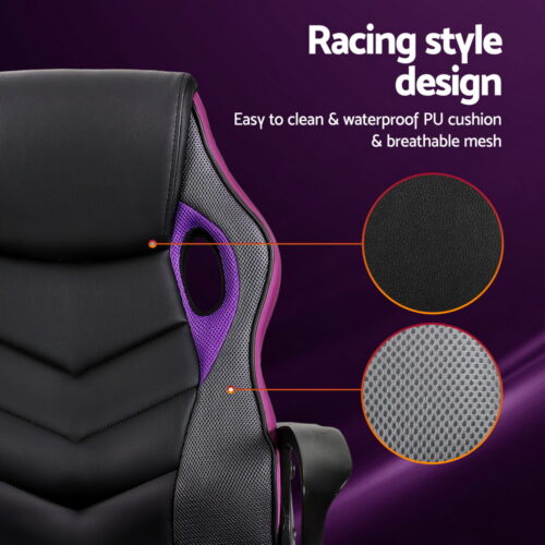 Artiss Gaming Office Chair Computer Chairs Purple - Image 4