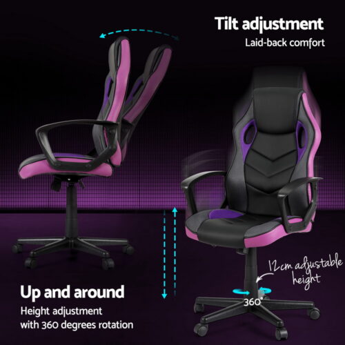 Artiss Gaming Office Chair Computer Chairs Purple - Image 5