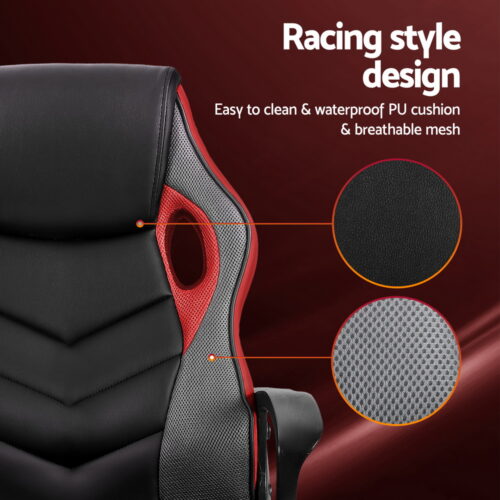 Artiss Gaming Office Chair Computer Chairs Red - Image 4