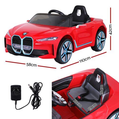 Kids Ride On Car BMW Licensed I4 Sports Remote Control Electric Toys 12V Red - Image 2