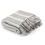 Throw Cotton Stripes 125x150cm Grey White