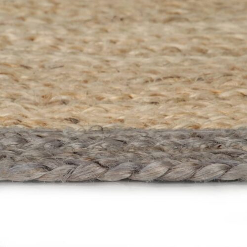 Handmade Rug Jute with Grey Border 90cm - Image 3