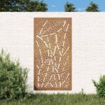 Garden Wall Decoration 105x55cm Corten Steel Leaf Design