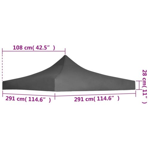 Party Tent Roof 3x3m Anthracite - Image 4