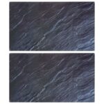 Chopping Boards 2pcs with Natural Stone Pattern Tempered Glass