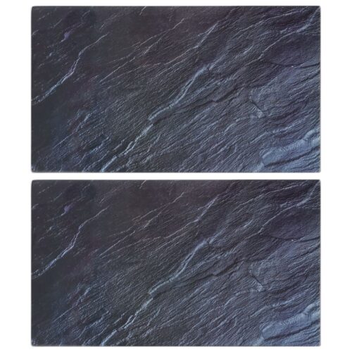 Chopping Boards 2pcs with Natural Stone Pattern Tempered Glass
