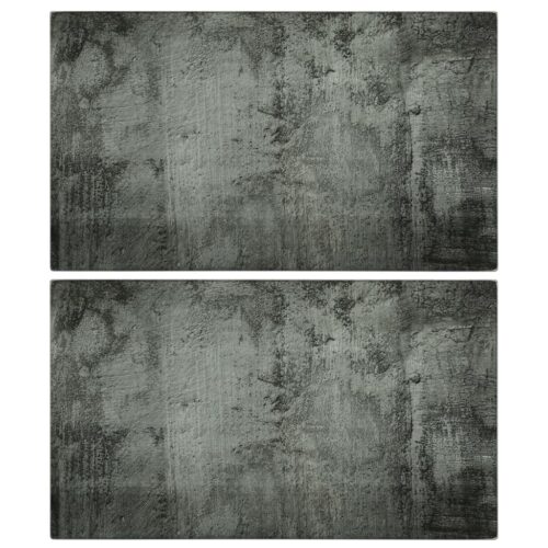 Chopping Boards 2pcs with Concrete Pattern Tempered Glass