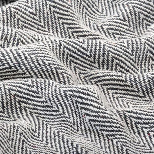 Throw Cotton Herringbone 220x250cm Navy Blue - Image 5