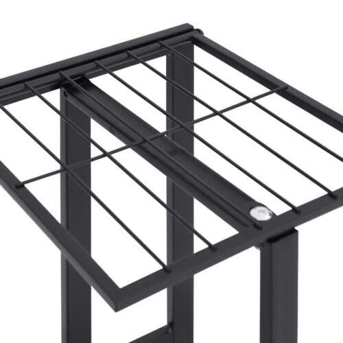 5-Floor Flower Stand with Wheels 44x23x100cm Black Iron - Image 6