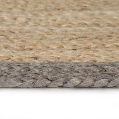 Handmade Rug Jute with Grey Border 150cm - Image 3