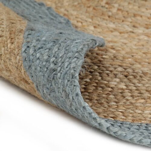 Handmade Rug Jute with Olive Green Border 150cm - Image 2