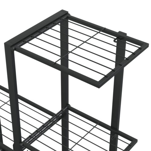 Flower Stand with Wheel 94.5x25x92.5cm Black Metal - Image 6
