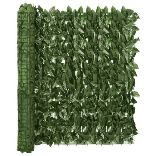 Balcony Screen with Dark Green Leaves 600x100cm