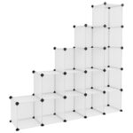 Storage Cube Organiser with 15 Cubes Transparent PP