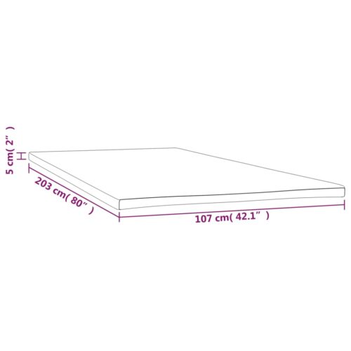 Fabric Mattress Topper Washable 5cm Foam Bed Pad King Single Size 107x203cm - Image 7