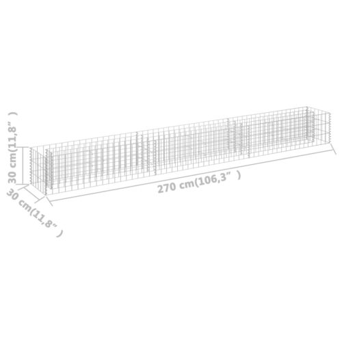 Gabion Raised Bed Galvanised Steel 270x30x30cm - Image 8