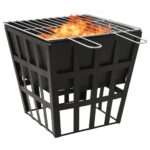 2-in-1 Fire Pit BBQ 34x34x48cm Steel