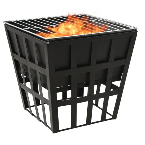 2-in-1 Fire Pit BBQ 34x34x48cm Steel - Image 3