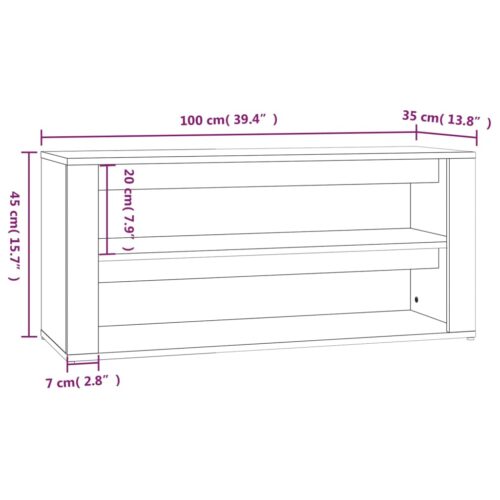 Shoe Rack Sonoma Oak 100x35x45cm Engineered Wood - Image 8