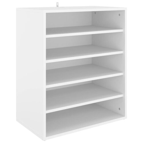 Wooden Shoe Cabinet 5-Tier Hallway Entry Hall Shelf Storage Rack Organiser White 60x35x70cm - Image 2