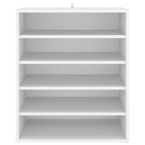 Wooden Shoe Cabinet 5-Tier Hallway Entry Hall Shelf Storage Rack Organiser White 60x35x70cm - Image 3